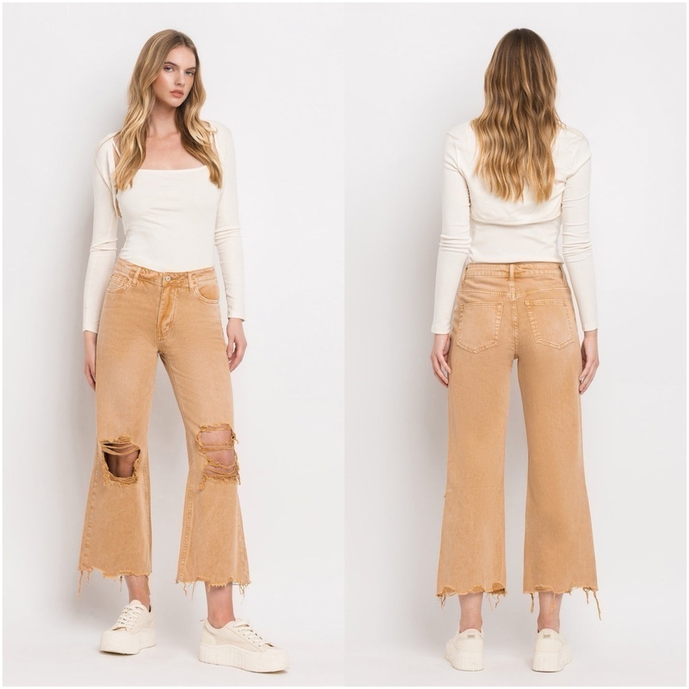 VERVET Kiss Of California High Rise 90’s Vintage Crop Flare Jeans